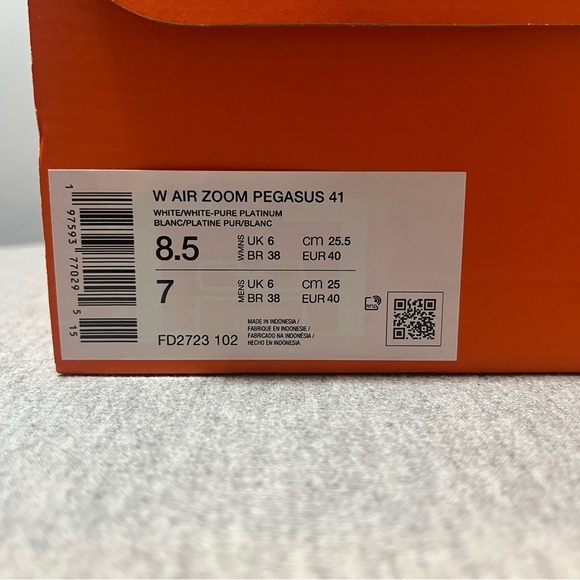 Nike Air Zoom Pegasus 41 White Pure Platinum Running Women's Size 8.5 FD2723 102 - Picture 11 of 11